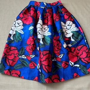 Comme USA Floral Statement Skirt Lined Midi